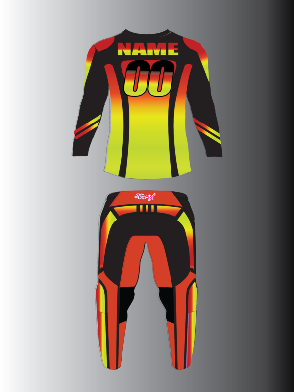 GNR ORIGINAL - Motocross Gear - BLACK RED YELLOW - BACK