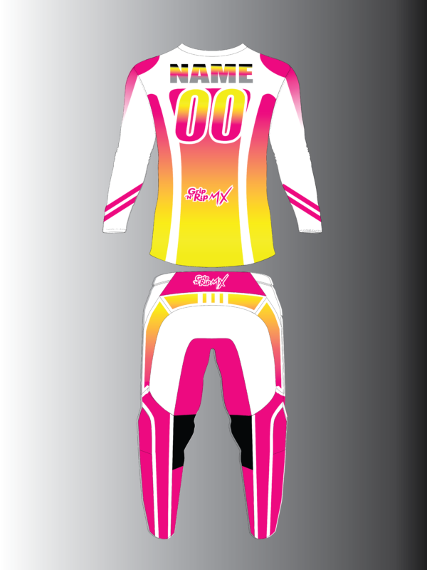 GNR ORIGINAL - Motocross Gear - PINK YELLOW - BACK