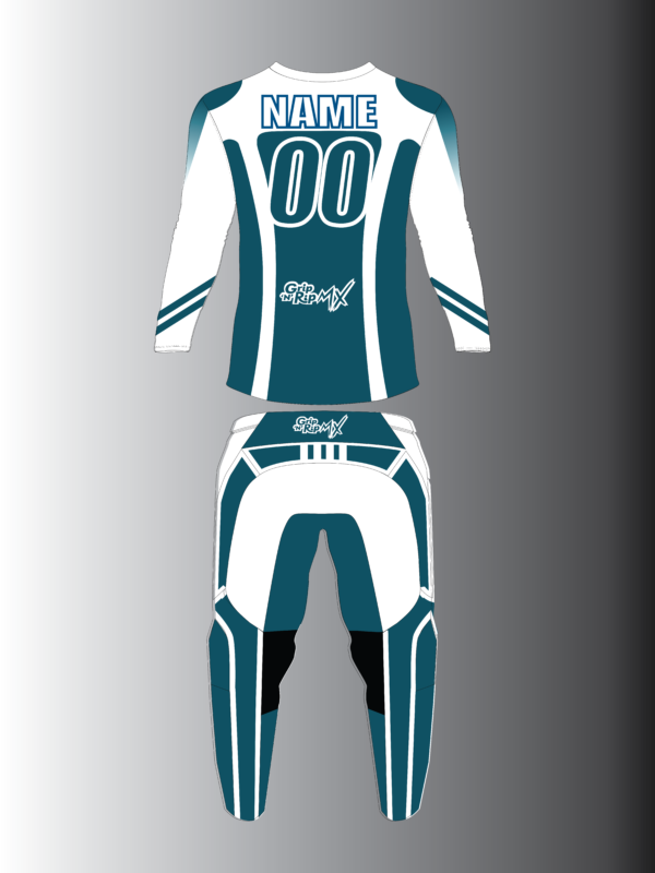 GNR ORIGINAL - Motocross Gear - TEAL/WHITE - BACK