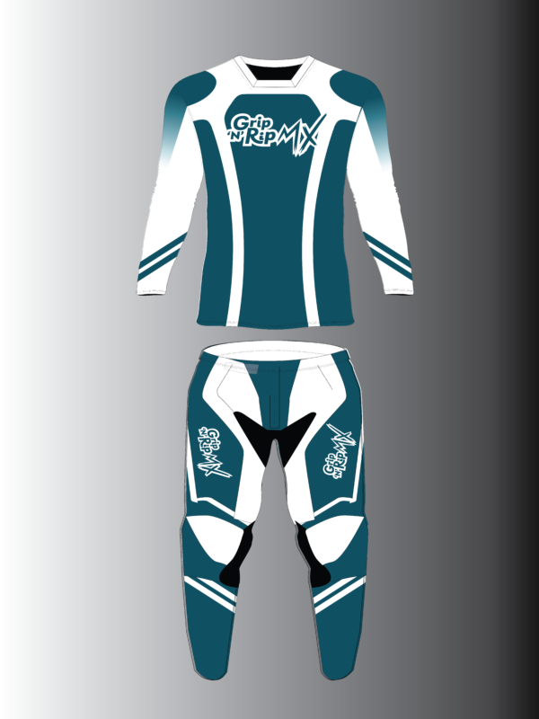 GNR ORIGINAL - Motocross Gear - TEAL/WHITE - FRONT
