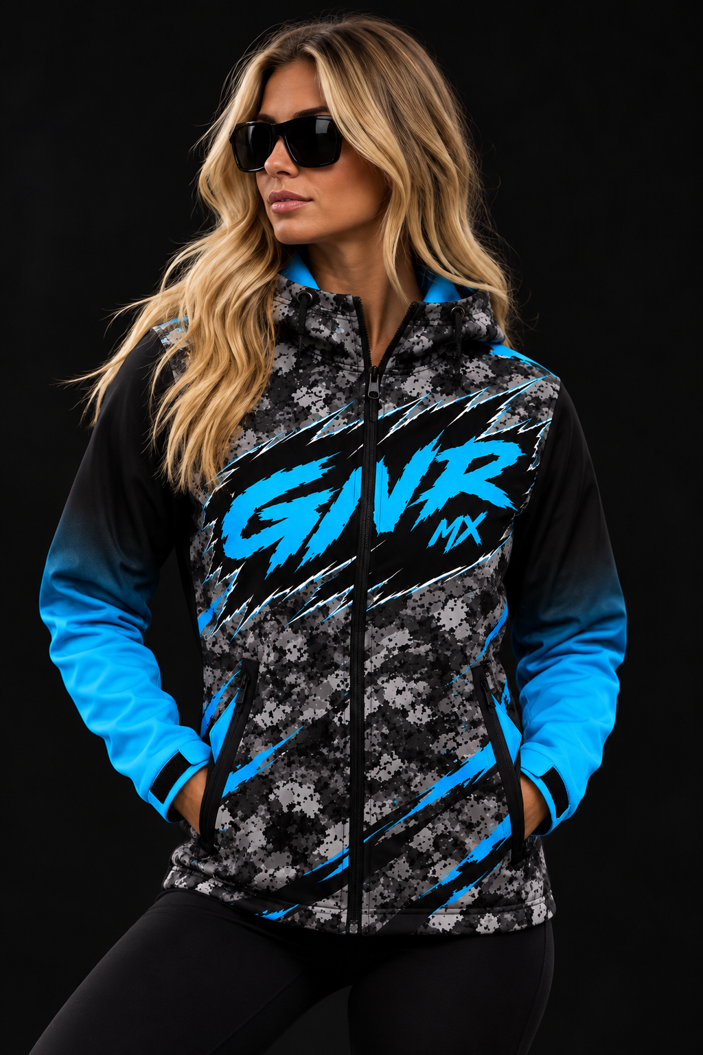 2027 Static Camo Blue Soft Shell Jacket (Custom)