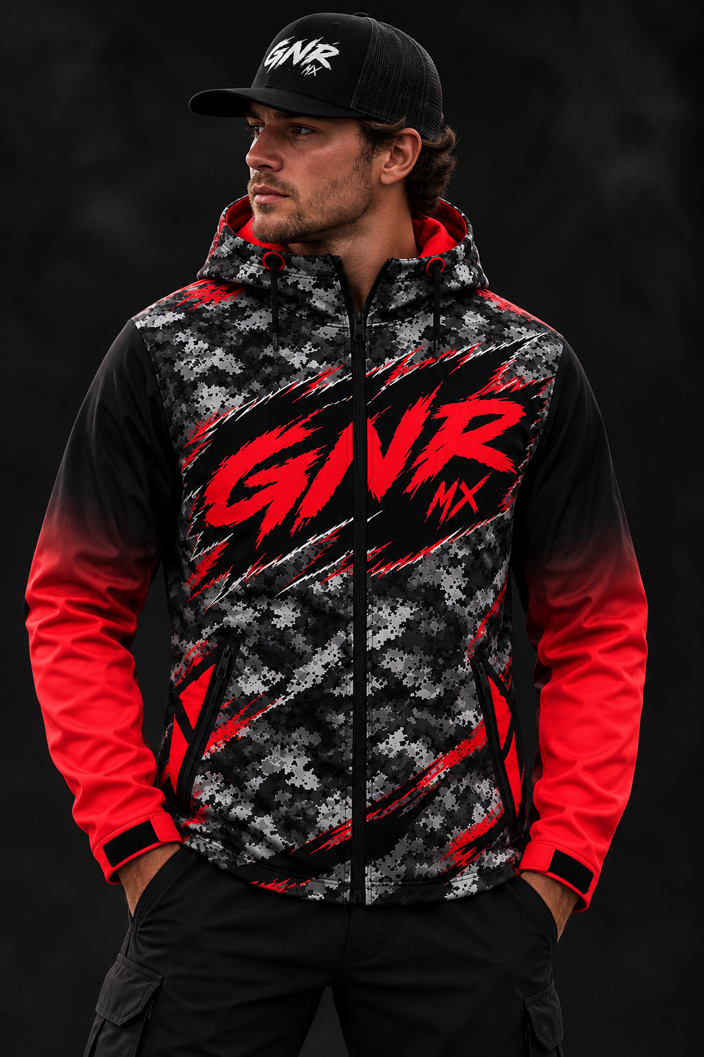 2027 Static Camo Red Soft Shell Jacket (Custom) - Image 2