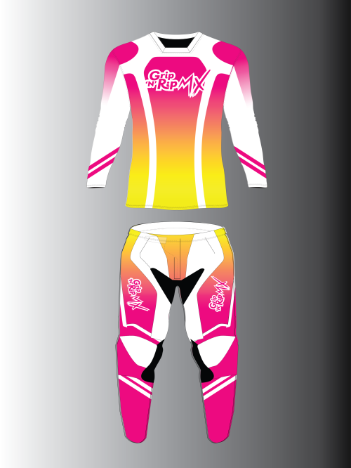 GNR ORIGINAL - Motocross Gear - PINK YELLOW - FRONT